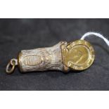 Victorian cast brass horse hoof vesta case