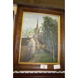 Oil on board - Roy Hull, Huddersfield church