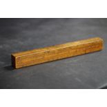 18th Century treen Excise Officers slide box rule by Edward Roberts, Dove Court, Old Jewry,