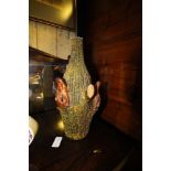 Caiman crocodile decorated bottle/vase