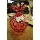 Cranberry glass jug