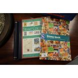 Stamp album sparingly populated, blank album and stamp collecting book