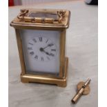 Late 19th Century French brass carriage timepiece (a.f.)