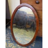 Mahogany oval mirror