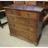 19th C mahogany chest of drawers with later pendant drop handles