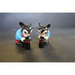 Two vintage Mickey Mouse models with nodding heads