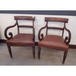 Pair of Regency armchairs (a.f.)