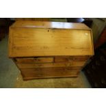 19th century pitch pine bureau (af)