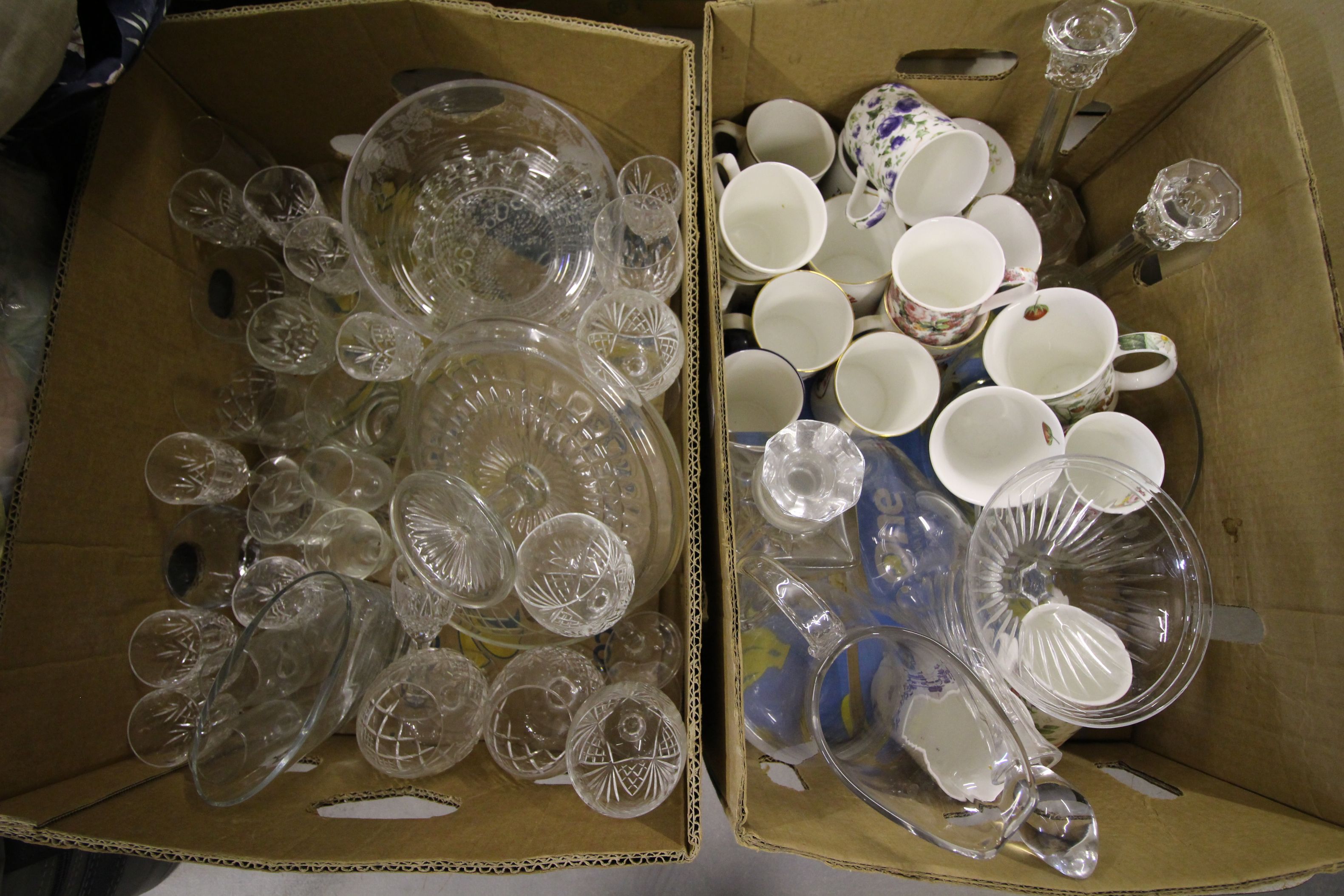 Two boxes of Mixed Glass and China