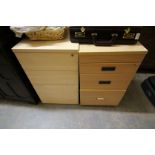 2 x 3 drawer filing cabinet (no key)
