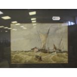 Manner T B Hardy, watercolour - Yachts, gilt frame