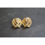 Pair of gilt metal earrings