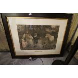 Victorian Pears print - A Tempting Bait, oak frame