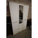 Modern White Mirror Door Wardrobe