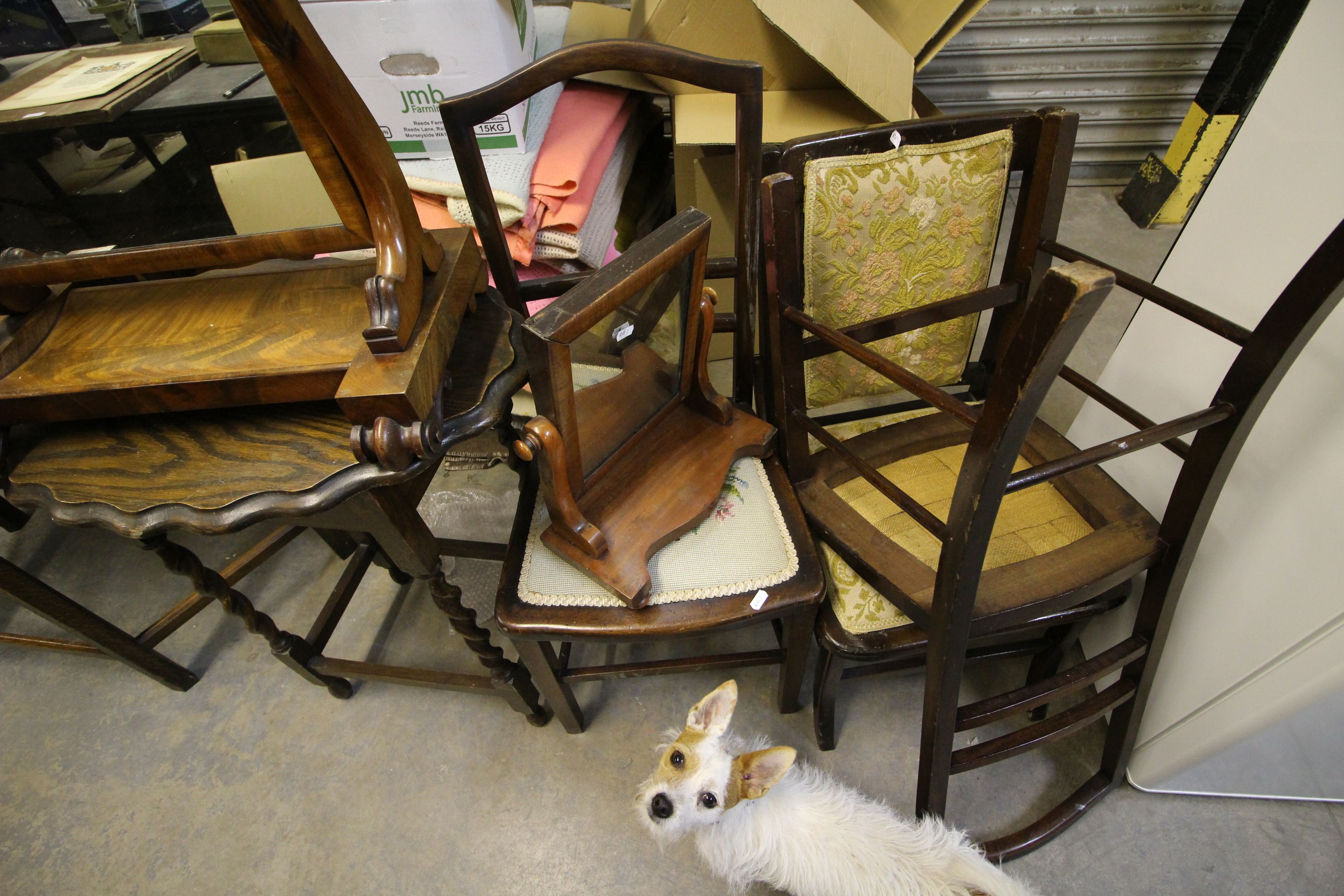 Two Victorian Toilet Mirrors, Table and Three Chairs - Image 2 of 2