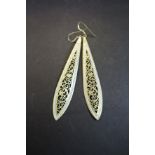 Pair of gilt metal filigree earrings