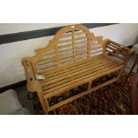 Lutyens style solid teak garden bench