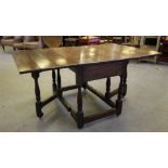 18th century oak gate leg table on baluster turned supports