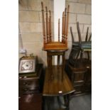 1920's oak oval gate leg table and three other nests of tables