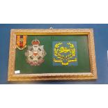 Kings Own Border Regiment insignia, framed