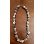 Jennie Ferguson Designs zebra jasper bead necklace with silver clasp