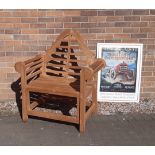 New Indonesian responsibly sourced teak Lutyens style garden armchair, 90cm wide x 56cm deep x 104cm