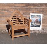 New Indonesian responsibly sourced teak Lutyens style garden armchair, 90cm wide x 56cm deep x 104cm