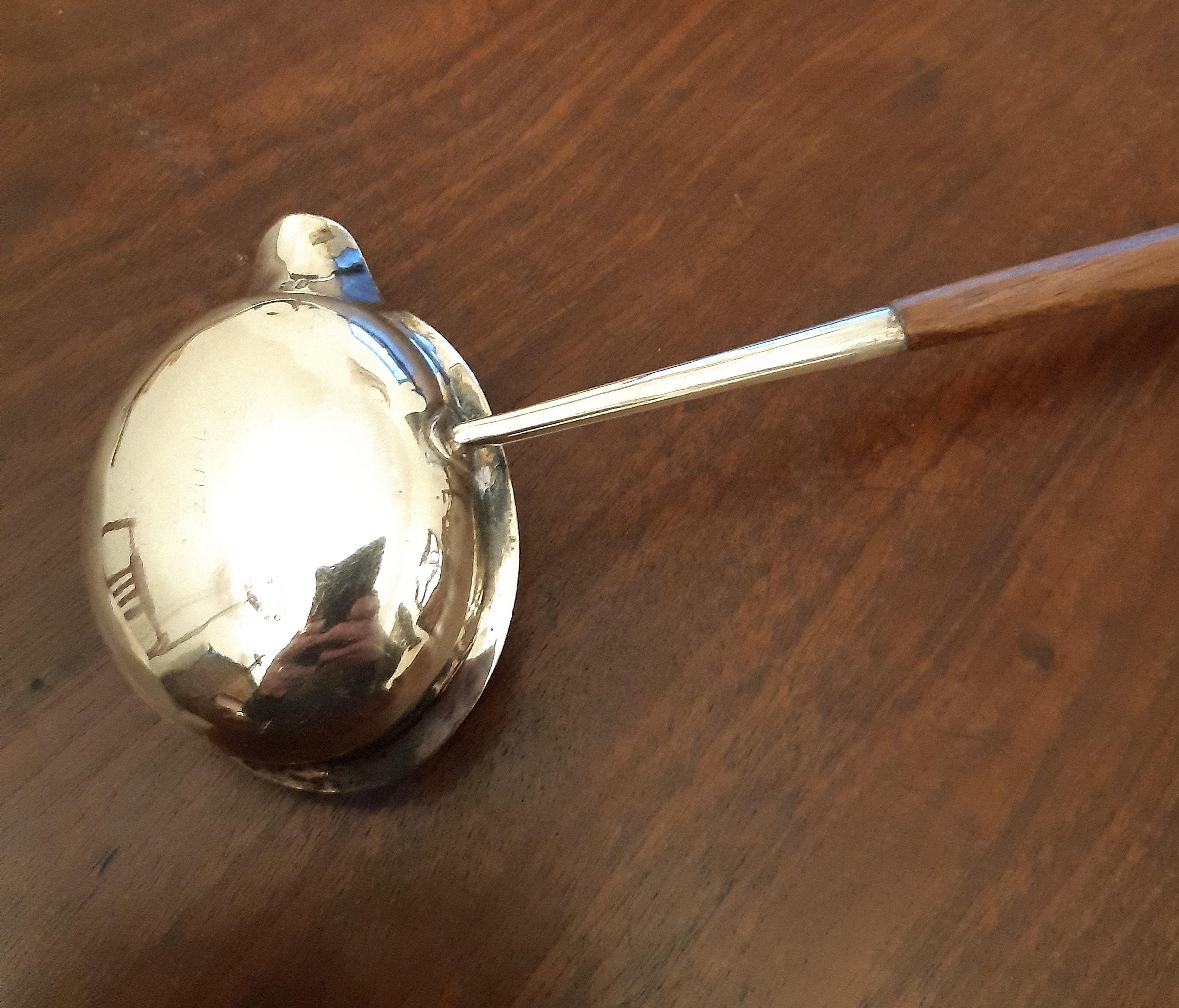 George III silver toddy ladle, plain bowl with lip, London 1794, 8.5cm wide, with later mahogany - Image 4 of 4