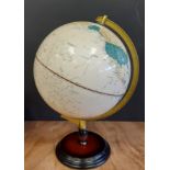 20th Century table globe, 48cm high, slight varnish loss to stand, otherwise good condition
