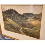 Samuel Bough (1822-1878), watercolour, Scarth Gap, Buttermere, 37cm x 50cm, signed and dated 1874,