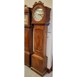 19th Century Irish figured mahogany eight day longcase clock by Chancellor & Son, Dublin, 32 cm