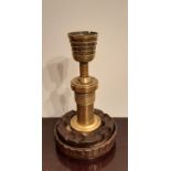 WWI Trench Art brass and steel candlestick formed from various ordnance, 15cm high