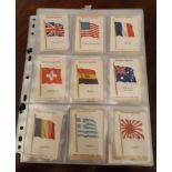 Set of 60 Kensitas Cigarettes silk National Flags cigarette cards
