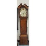 Early 19th Century oak and mahogany banded thirty hour longcase clock by Thomas Wallace of Brampton,