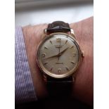 Gents vintage Longines automatic wristwatch, plain dial with Arabic numerals and batons, 36mm 9k