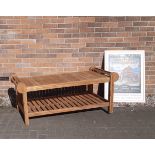 New Indonesian responsibly sourced teak garden coffee table, 133cm wide x 60cm deep x 55cm high