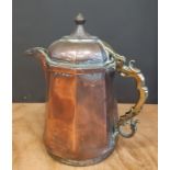Early 20th Century Turkish copper lidded jug, 26cm high