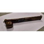 19th Century Chinese paktong pen case, with integral inkwell, 22.5cm long, with some pens