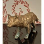 Vintage bronze wolf, 8cm high, slight damage to one leg