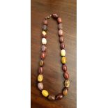 Jennie Ferguson Designs Australian mookaite jasper and garnet bead necklace with silver clasp