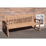New Indonesian responsibly sourced teak Park style garden bench, 179cm wide x 61cm deep x 92cm