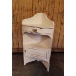 19th Century cream painted corner washstand, 54cm wide x 36cm deep x 106cm high