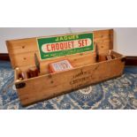 Vintage Jaques & Son Croquet set, complete with four mallets, four hoops and a set of four 'Eclipse'