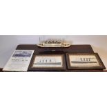 Titanic Interest - Scratch built painted wooden model of Titanic, 50cm long x 23cm high, two