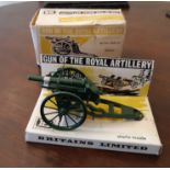 Britains No. 97/5 Gun of the Royal Artillery, good condition, boxed (lacking shells, slight box