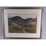 Samuel Bough (1822-1878), watercolour, Scarth Gap, Buttermere, 37cm x 50cm, signed and dated 1874,