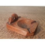 Robert 'Mouseman' Thompson of Kilburn oak ashtray, 10cm x 7cm x 4cm high, good condition