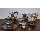 Small quantity Victorian and later silver plated ware including three piece tea service