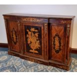 19th Century Italian Walnut Credenza, 150cm wide x 37cm deep x 100cm high, some damage