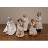 Five Royal Doulton bone china miniature figures - Daddy's Girl HN3435 11cm high (first year of issue